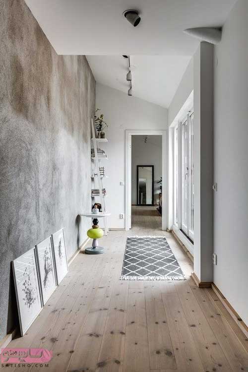 طراحی فضای ورودی خانه با رنگ های بی روح و خاکستری