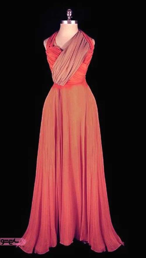 مدل لباس مجلسی بلند به رنگ مرجانی 