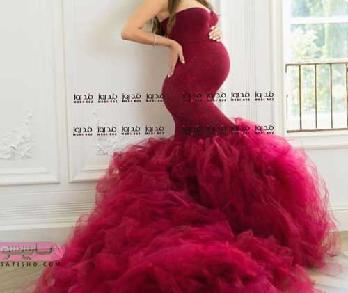 ۵۵ مدل لباس مجلسی بارداری شیک و لاکچری ۲۰۲۲