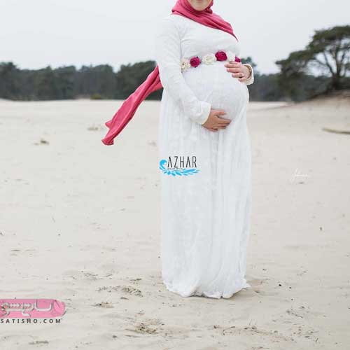 عکس لباس مجلسی حاملگی بلند پوشیده خاص