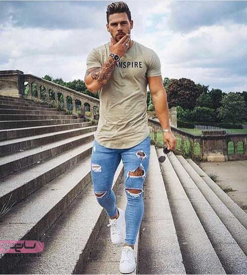 مدلهای پیراهن مردانه با شلوار لی ابی