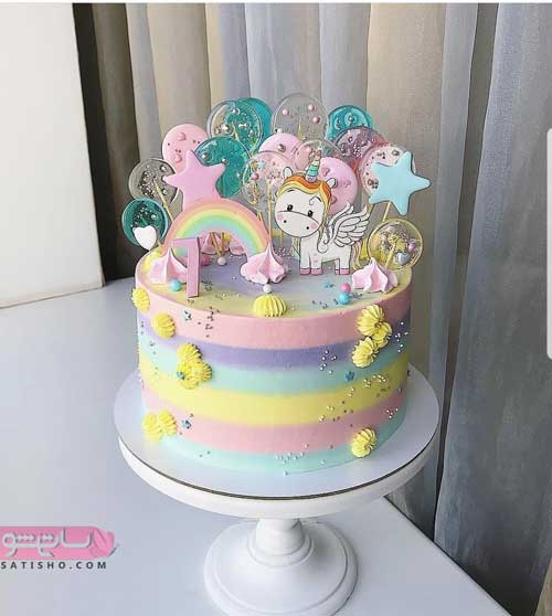 مدل تزیین کیک تولد خانگی دخترانه