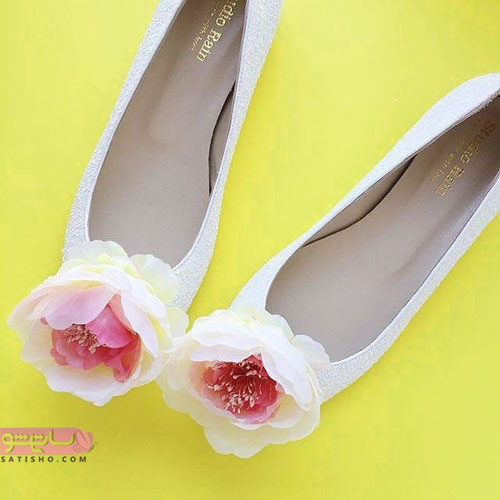 عکس کفش عروسی جدید 98 گلدار