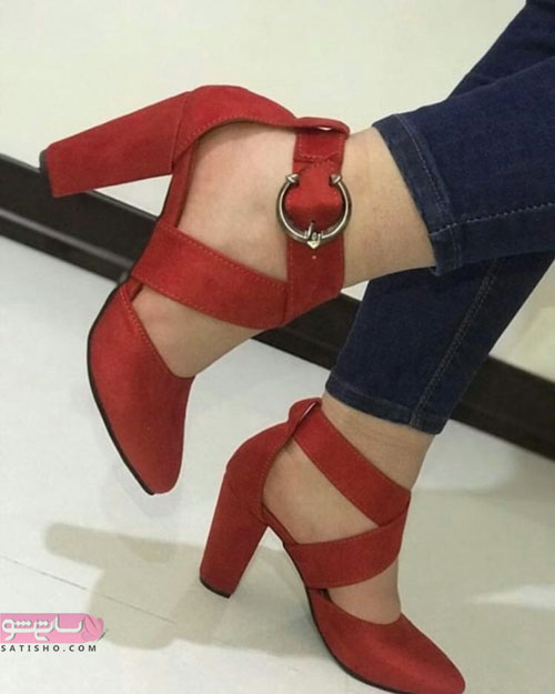 کفش چرمی زنانه و دخترانه قرمز