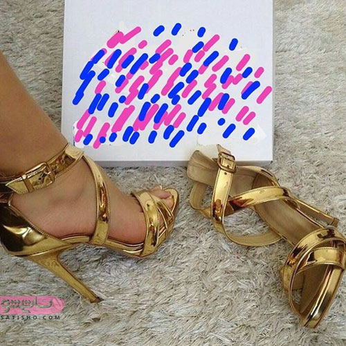 انواع کفش پاشنه بلند مجلسی زنانه طلایی رنگ