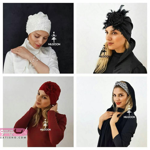 نحوه بستن کلاه حجاب طرح سیاه و سفید در مدل های متنوع