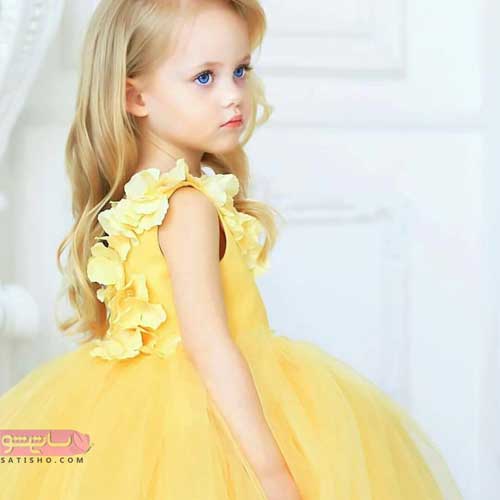 پرطرفدارترین مدل لباس عروس لیمویی رنگ دختر بچه ها