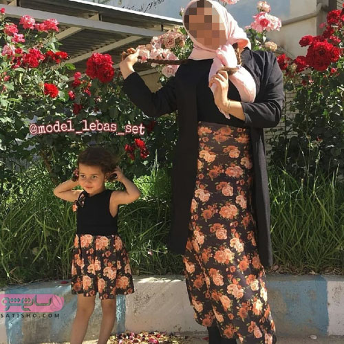 ست مانتو مادر و دختر گلدار سنتی