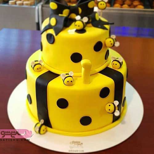 کیک تولد کودکانه طرح زنبور 