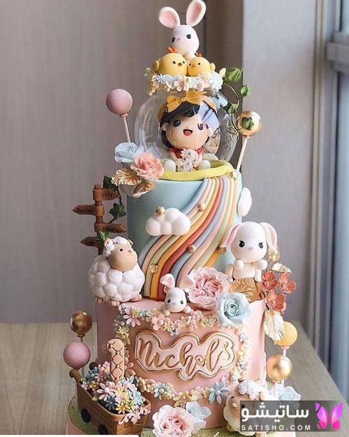 جدیدترین مدل کیک تولد چند طبقه دخترانه