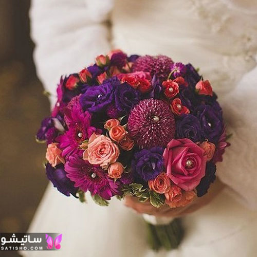 دسته گل عروسی با رنگ های زیبا
