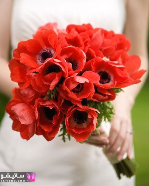 مدل دسته گل عروس 1401 گل قرمز