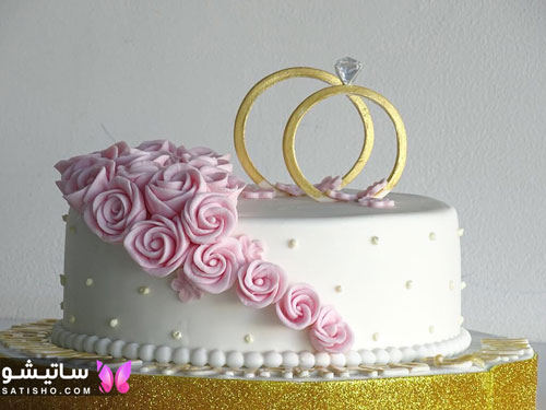 کیک تولد سفید گلدار دخترانه