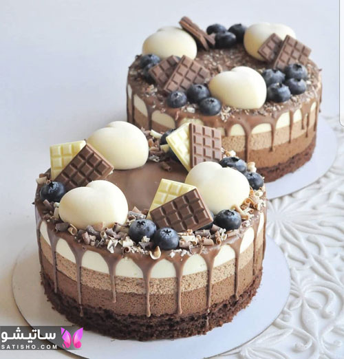 مدل کیک تولد شکلاتی تزیین شده با شکلات