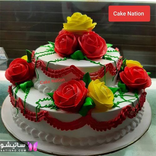 تزیین کیک تولد با گل