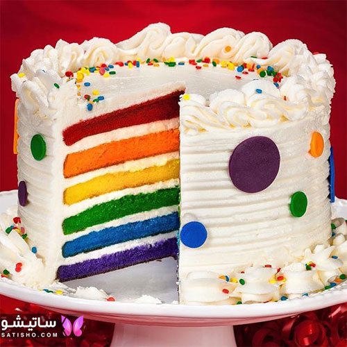 تزیین ساده و شیک کیک تولد رنگی