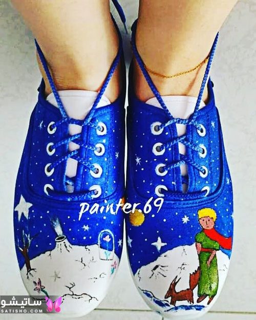 طرح زمستانی جدید برای نقاشی روی کفش