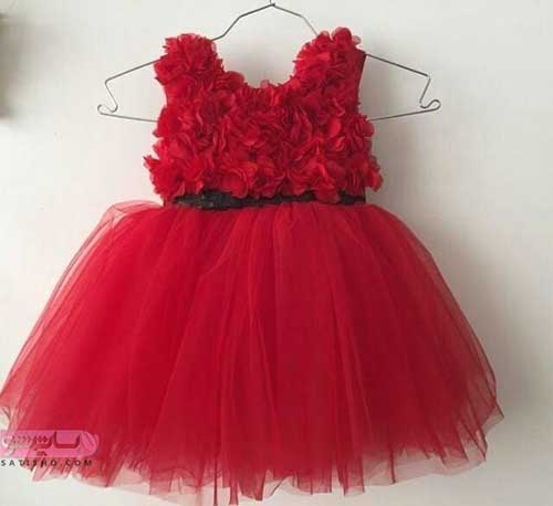 مدل لباس بچه گانه مجلسی رنگ قرمز