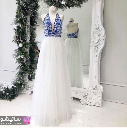 مدلهای لباس شب بلند 1401 سفید