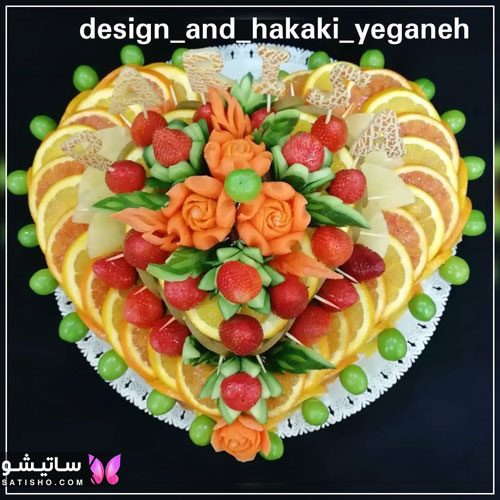 مدل تزیین میوه با توت فرنگی