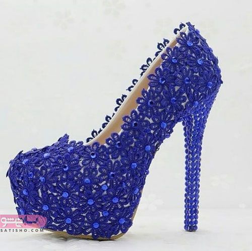 جدیدترین مدل کفش مجلسی دخترانه شیک آبی رنگ