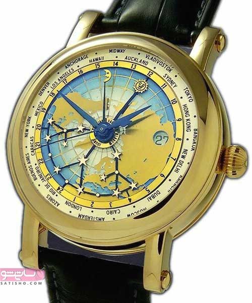 مدل ساعت مردانه مشکی طلایی تقویم دار