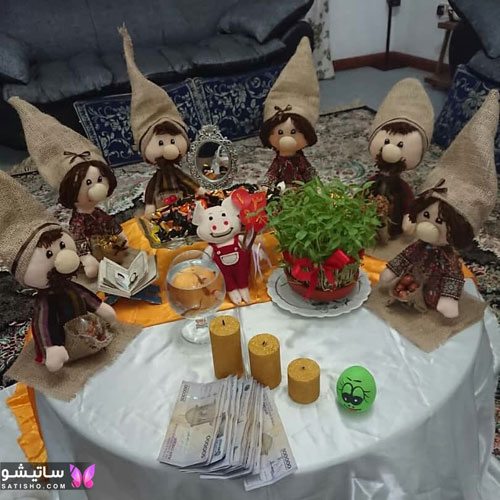 تزیین سفره عید نوروز با عروسک های خوشگل