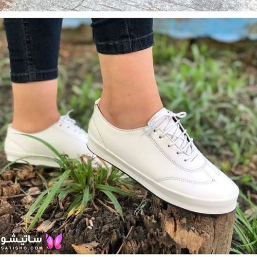 عکس از کفش های اسپرت دخترانه سفید رنگ