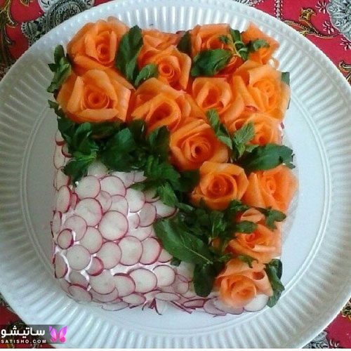 تزیین خوشگل سالاد فصل با هویج