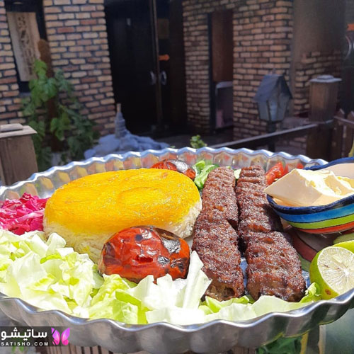 تزیین غذا کباب کوبیده ایرانی