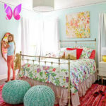 اتاق خواب نوجوان دخترانه رنگ های شاد