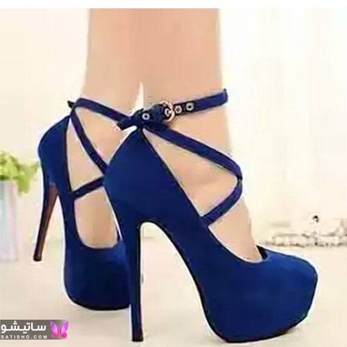 کفش دخترانه مجلسی شیک آبی رنگ