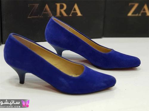 عکس کفش دخترانه جدید آبی رنگ