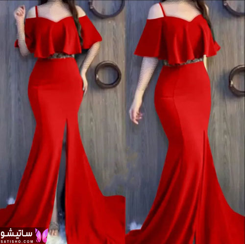 مدل لباس مجلسی بلند با رنگ قرمز