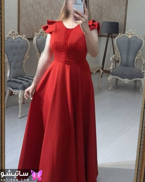 لباس مجلسی قرمز بلند
