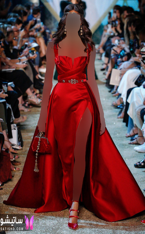 لباس مجلسی قرمز دخترانه بلند
