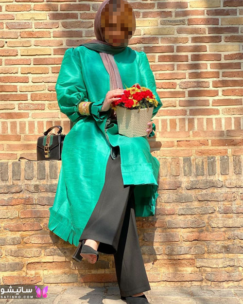 جدیدترین مدل مانتو رنگ سبز ترند سال ۱۴۰۱