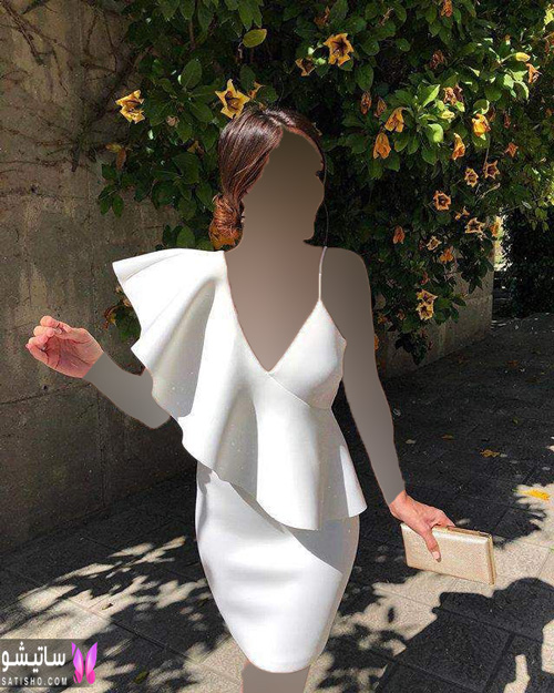 لباس مجلسی کوتاه سفید 