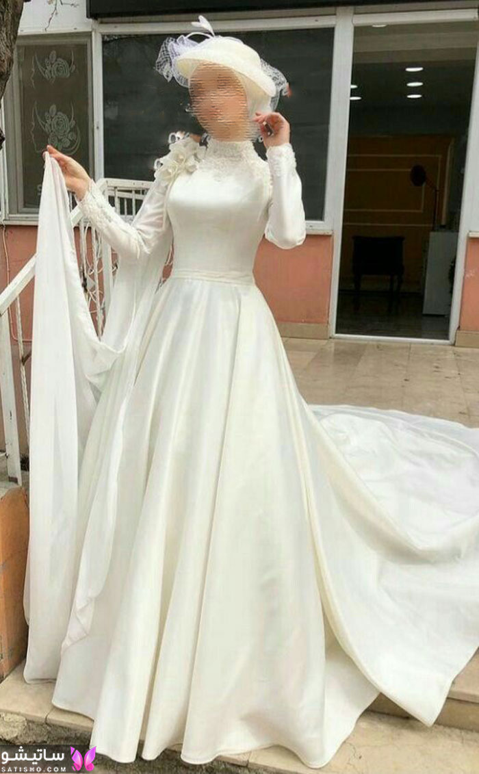 لباس عروس با حجاب با کلاه