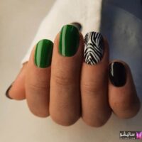 مدل ناخن سبز و مشکی